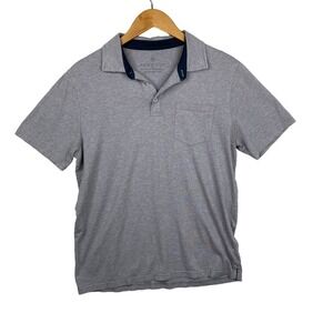 Free Fly Gray Bamboo Blend Short Sleeve Casual Pocket Polo Men's Size Medium
